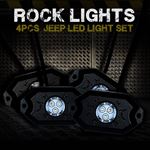 4PC RGB LED COLOR WATERPROOF WIRELESS ROCK LIGHTS WITH BLUETOOTH