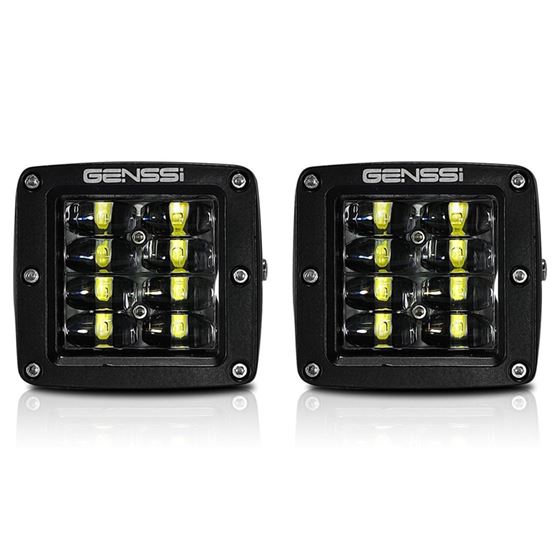 Four Row Cube Pod LED 3 Inches Auxiliary Lights Black (PAIR)