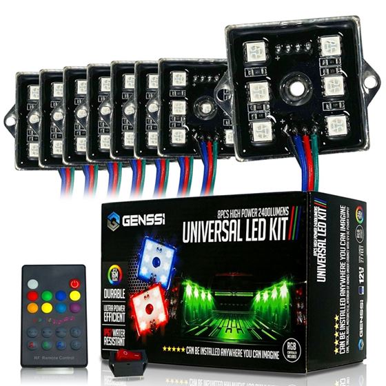 8 Module 48 LED RGB Color Wireless Exterior