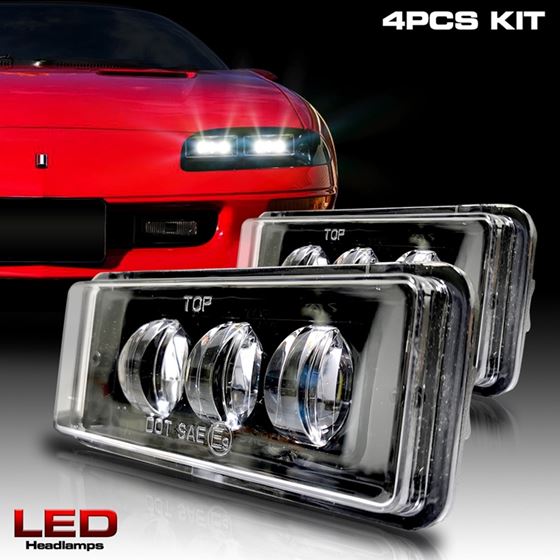 H4351 H4352 LED Sealed Beam Replacement Headlights for Camaro 1993-1997 (2 Pack)