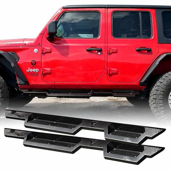 Running Boards Side Steps Rail Steps Rock Sliders for Jeep Wrangler JLU 4dr 2018 up